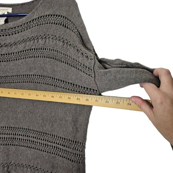 Sundance Womens Cable Open Knit Brown Sweater Dress‎ Silk Blend Unlined M - Picture 8 of 10